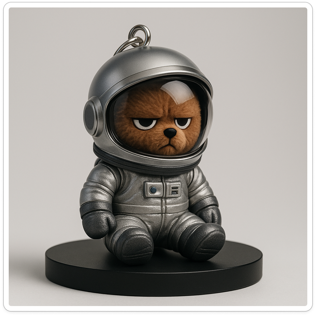 Grumpy Space Bear Helmet Silver